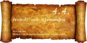Andrásek Alexandra névjegykártya