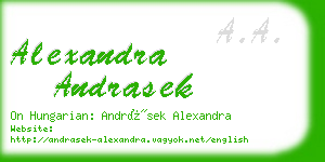 alexandra andrasek business card